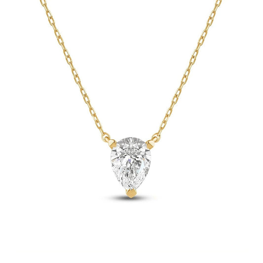 2 CT PEAR SOLITAIRE CHAIN - Ayka Diamonds - LAB GROWN DIAMOND JEWELLERY