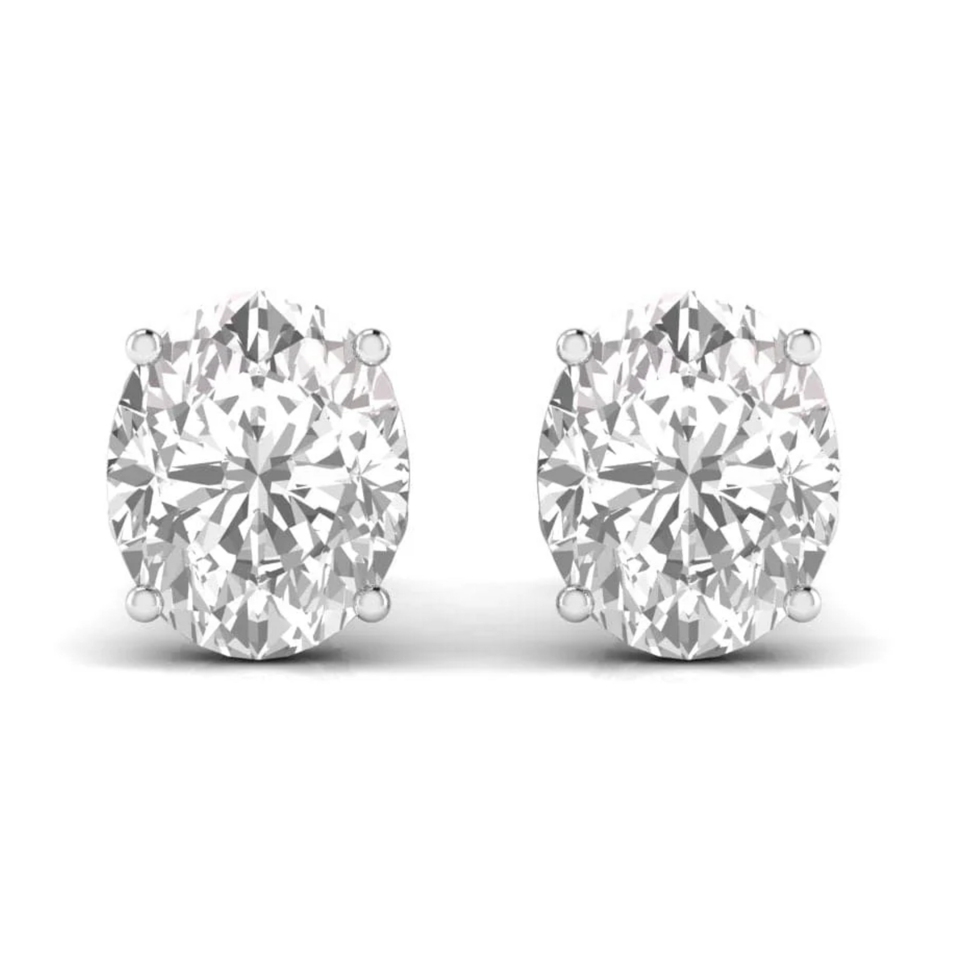 6 CT OVAL SOLITAIRE EARRINGS - Ayka Diamonds - LAB GROWN DIAMOND JEWELLERY