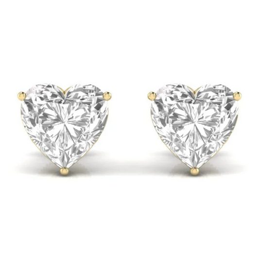 6 CT HEART SOLITAIRE EARRINGS - Ayka Diamonds - LAB GROWN DIAMOND JEWELLERY