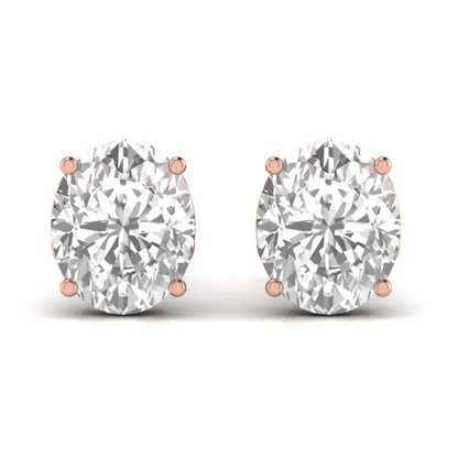 6 CT OVAL SOLITAIRE EARRINGS - Ayka Diamonds - LAB GROWN DIAMOND JEWELLERY
