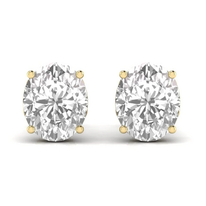 6 CT OVAL SOLITAIRE EARRINGS - Ayka Diamonds - LAB GROWN DIAMOND JEWELLERY