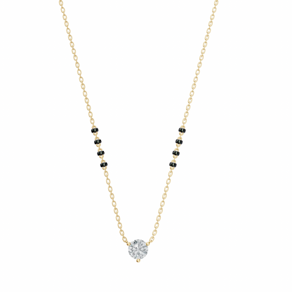 2 CT ROUND SOLITAIRE MANGALSUTRA - Ayka Diamonds - LAB GROWN DIAMOND JEWELLERY