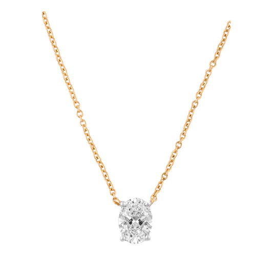 2 CT OVAL SOLITAIRE CHAIN - Ayka Diamonds - LAB GROWN DIAMOND JEWELLERY